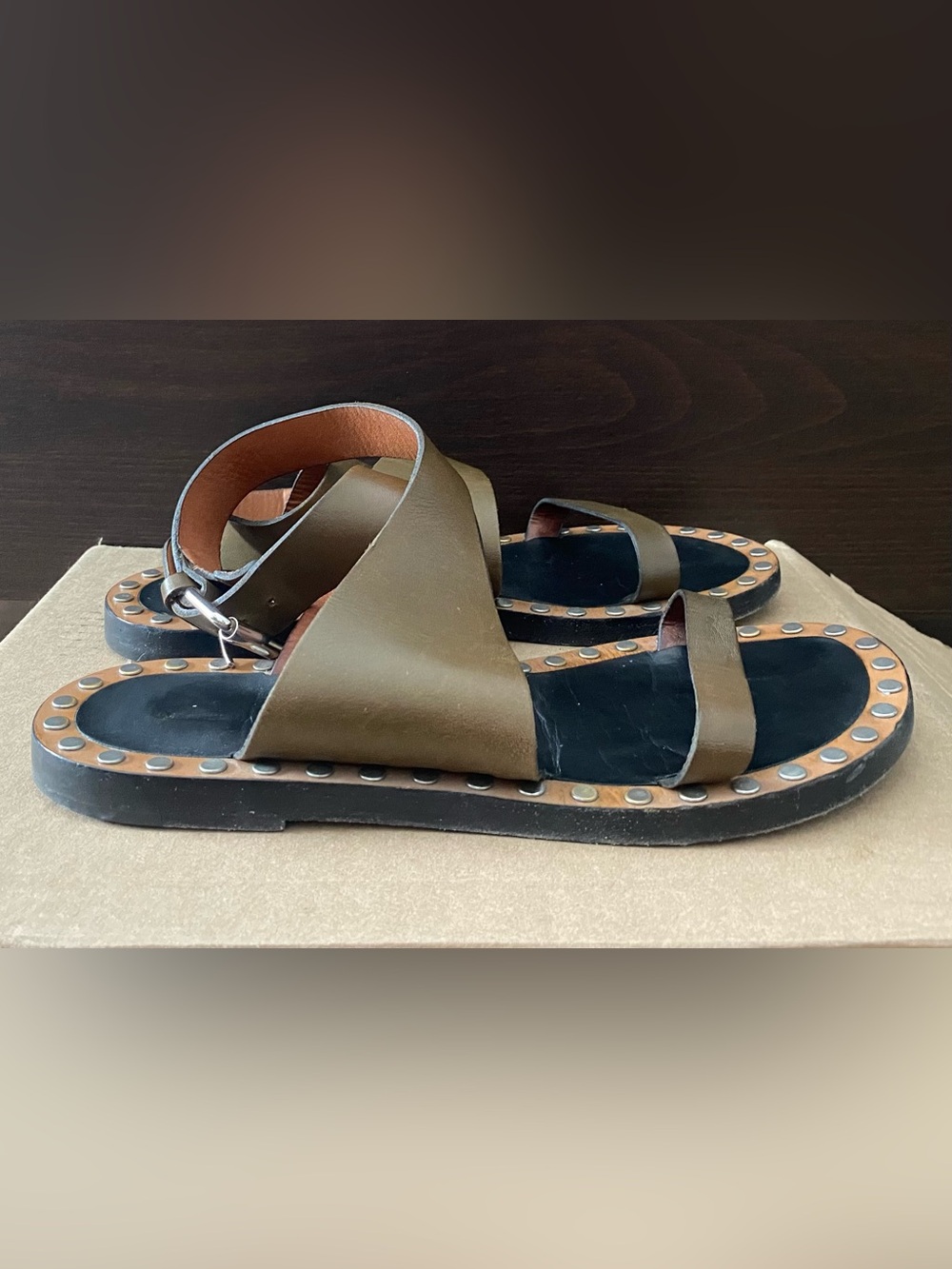 Janis stud-embellished flat sandals - Picture 6 of 9